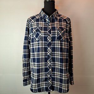 RQQBA Women's Plaid Flannel Button Down Shirt